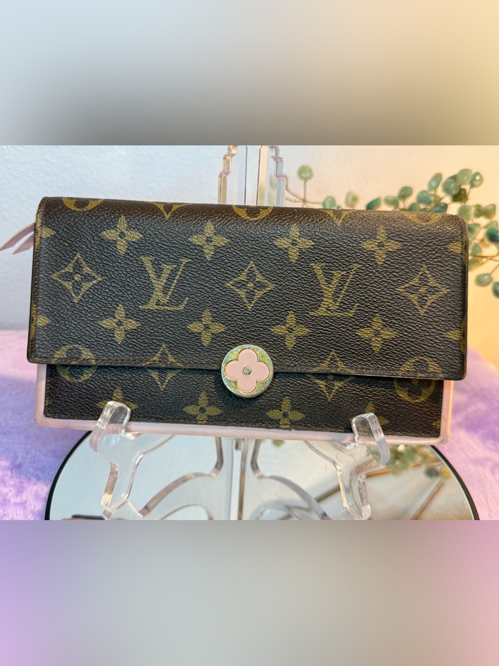 Louis Vuitton Flore Wallet Monogram Canvas Rose Ballerine